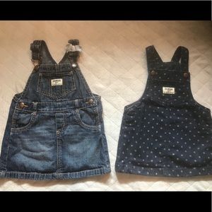 OshKosh jean jumper dress 18 mo and 24 mo bundle